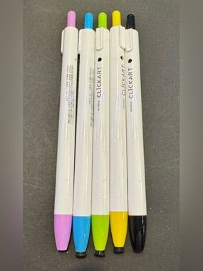 Zebra Clickart Multi-Color Retractable Marker Pen Set